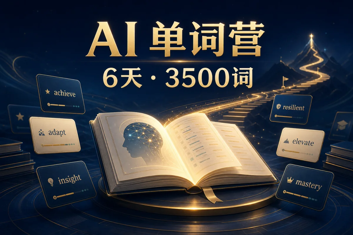 AI 单词营 6天3500词活动主视觉